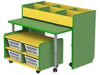 Многофункциональный компактный модуль для детей, с витриной и корзинами