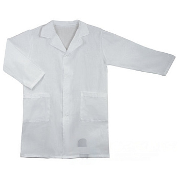 Халат школьный для уроков химии, рост 158-164, бязь, ТС, белый, VXT-2-2