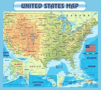 Стенд Карта США (англ.), 0,9х0,8 м