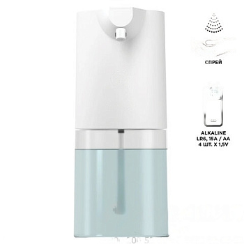 Диспенсер для жидкого антисептика СЕНСОРНЫЙ, 0,4 л, спрей, батарейки АА в комплекте, ELARI, SSD-02