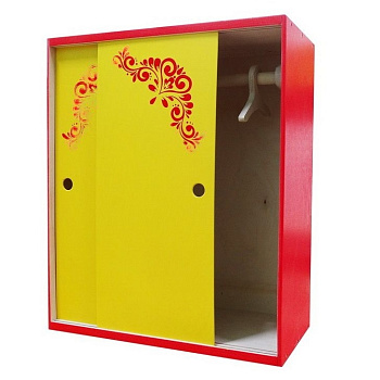 Набор Шкаф для кукол с плечиками для кукольной одежды