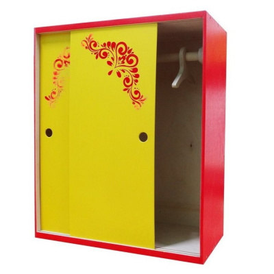 Набор Шкаф для кукол с плечиками для кукольной одежды