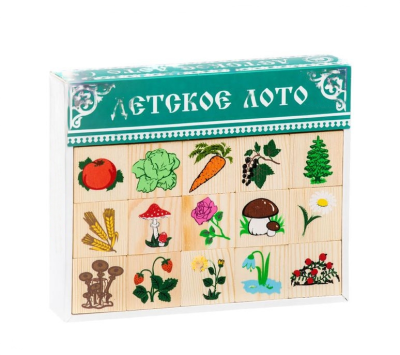 Деревянное лото для детей Растительный мир