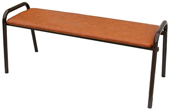 Банкетка (скамейка) для переодевания, 1200х400х440 мм (оранжевая/серый каркас)