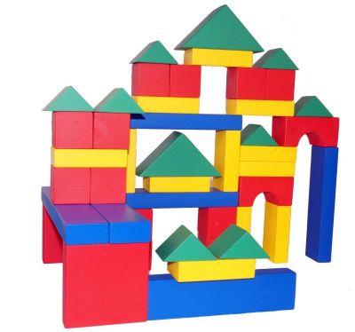 Настольный конструктор из дерева Строитель (44 элемента)