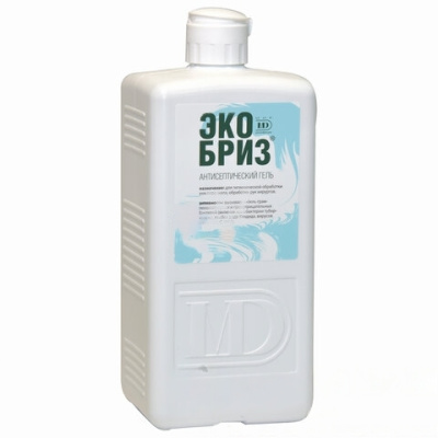 Антисептик-гель для рук спиртосодержащий (60%) 1л ЭКОБРИЗ, дезинфицирующий