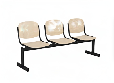 Блок стульев для актового зала трехместный, не откидные сиденья (фанера)