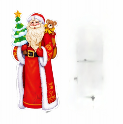 Напольная ростовая фигура "Дедушка Мороз", 0,75х1,6 м