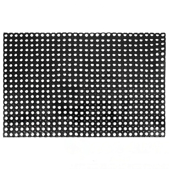 Коврик входной резиновый крупноячеистый грязезащитный, 80х120 см, толщина 16 мм, черный, VORTEX, 20003