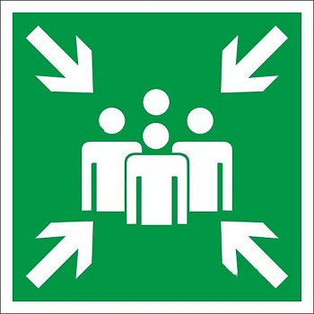 Знак эвакуации Пункт (место) сбора, 150х150 мм