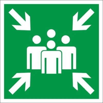 Знак эвакуации Пункт (место) сбора, 150х150 мм