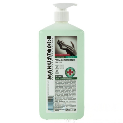 Антисептик-гель для рук спиртосодержащий (70%) с дозатором 1 л MANUFACTOR, дезинфицирующий, N30830