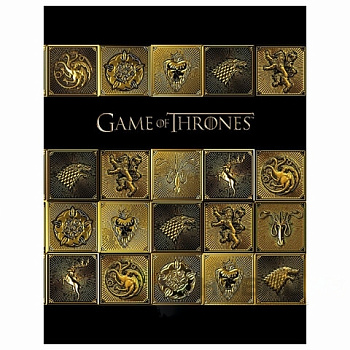 Тетрадь на кольцах А5 170х220 мм, 120 л., ламинация, клетка, HATBER, "Игра престолов", 120ТК5В1_26317