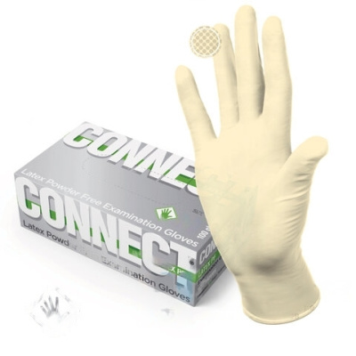 Перчатки смотровые латексные CONNECT неопудренные, 50 пар (100 штук), размер M (средний), -
