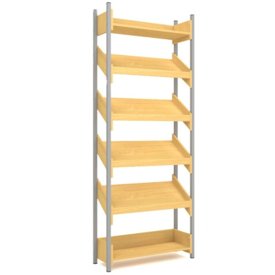 Стеллаж выставочный с наклонными полками, 750х260х1900 мм