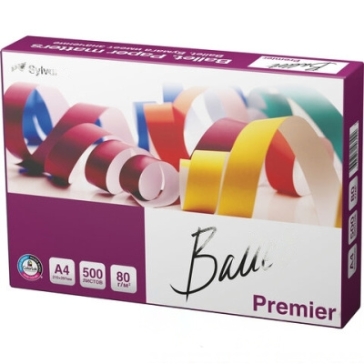 Бумага офисная А4, 80 г/м2, 500 л., марка А, BALLET PREMIER, ColorLok, Россия, 162% (CIE)