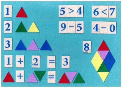 Развивающая игра-мозаика математическая разноцветная