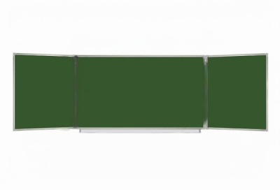 Доска для мела магнитная 3-х элементная 100х150/300 см, 5 рабочих поверхностей, зеленая