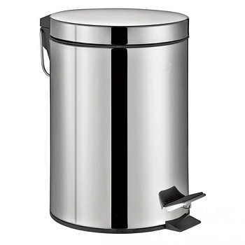 Ведро-контейнер для мусора (урна) с педалью LAIMA "Classic", 3 л, зеркальное, нержавеющая сталь, со съемным внутренним ведром, 604942