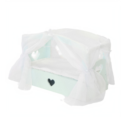 Кроватка с бельевым ящиком  Серии "Любимая кукла", цвет Аквамарин