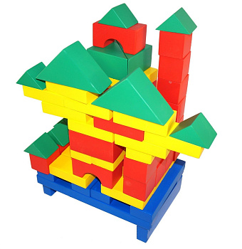 Настольный конструктор из дерева Строитель (74 элемента)