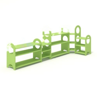 Стеллаж для зонирования Монтессори угловой, 2873х1010х1069 мм