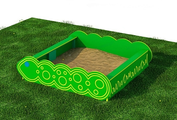 Песочница Гусеница из экопластика, 2000х1500 мм (комплект с чехлом)