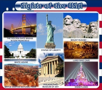 Стенд Достопримечательности США, 0,9х0,8 м