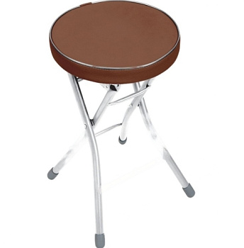 Табурет складной  на 4-х опорах, коричневый