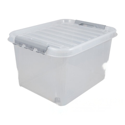 Ящик - контейнер 36л с КРЫШКОЙ НА ЗАЩЕЛКАХ "ПРОФИ" 29х50х39см штабелируемый ПРОЧНЫЙ п, 437950000
