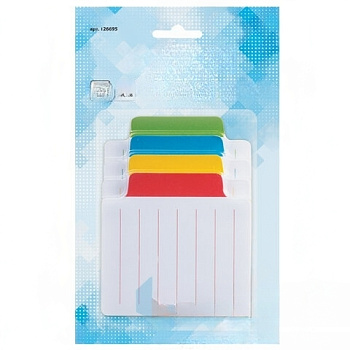 Блок-разделитель самоклеящийся (стикеры) BRAUBERG, ЛИНОВАННЫЙ, 70х70 мм, 4 цвета х 25 листов, ассорти, 126695