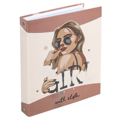 Тетрадь на кольцах А5 175х215 мм, 240 л., твердый картон, с разделителями, BRAUBERG, "Cool Girl", 404100