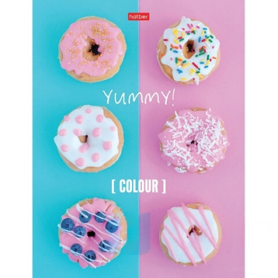 Тетрадь на кольцах А5 (175х220 мм), 160 л., картонная обложка, клетка, HATBER, "Yummy!", 160ТК5В1_19036