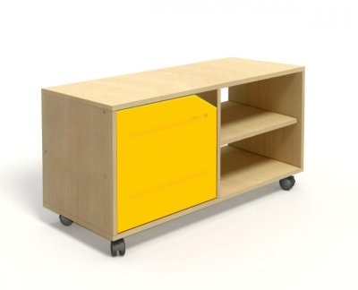 Стеллаж-разделитель на колесах (с дверцами)