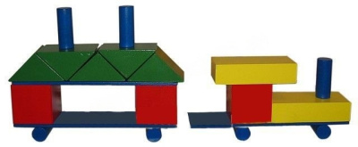 Напольный конструктор из дерева Строитель (68 элементов)