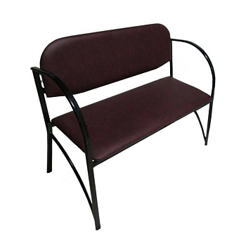 Банкетка со спинкой двухместная на плоскоовальной трубе