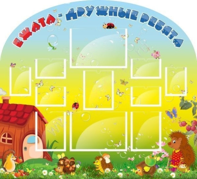 Стенд Ежата-дружные ребята, 1,1*1м