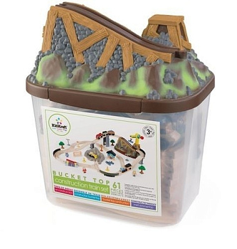 Железная дорога - деревянный игровой набор "Горная стройка", в  контейнере