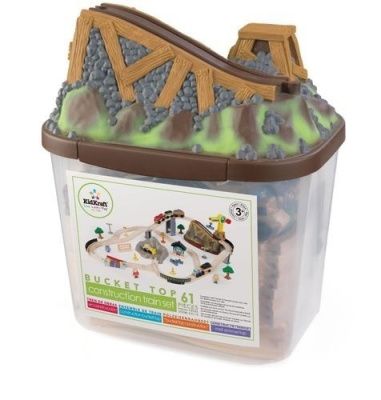 Железная дорога - деревянный игровой набор "Горная стройка", в  контейнере