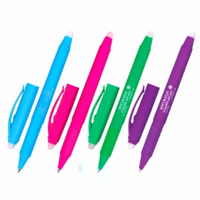 Ручка стираемая гелевая с грипом BRAUBERG "SOFT&SILK FRUITY", СИНЯЯ, корпус ассорти, узел 0,7 мм, 143254