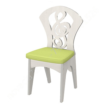 Стул взрослый мягкий Скрипичный ключ (беленый лак)