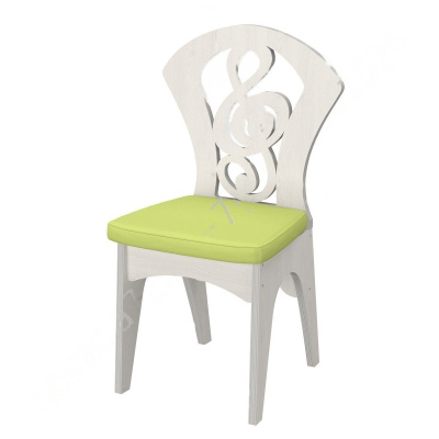 Стул взрослый мягкий Скрипичный ключ (беленый лак)