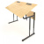 Стол ученический Стандарт 2-местный регулируемый с регулируемым наклоном столешницы (ЛДСП) прям.