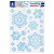 Украшение для окон и стекла ЗОЛОТАЯ СКАЗКА "Голубые снежинки 2", 30х38 см, ПВХ, 591196