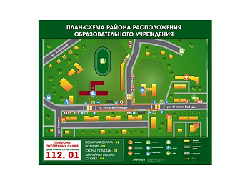 Панно магнитно-маркерное План-схема района расположения образовательной организации