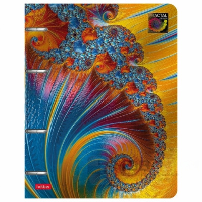 Тетрадь на кольцах А5 166х220 мм, 80 л., металлизированный картон, клетка, HATBER, "Аммонит", 80ТК5мтлВ1, 80ТК5мтлВ1_2628