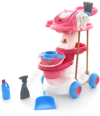 Игровая тележка с аксессуарами для уборки