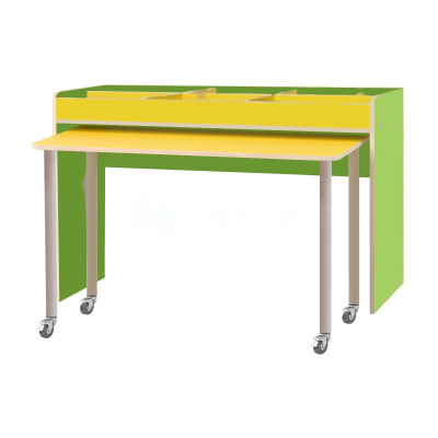 Комплект мебели детский (стол-тумба с витриной, стол выкатной)