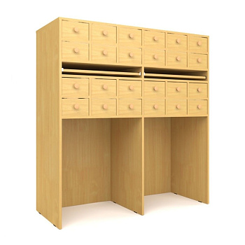 Шкаф картотечный двухсекционный (24 ячейки), 1232х500х1322 мм