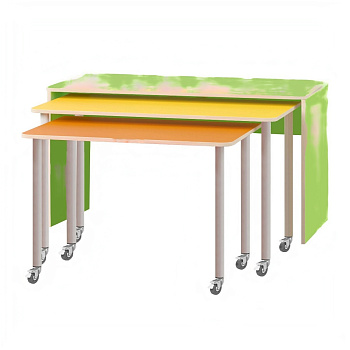 Комплект мебели детский (стол-тумба, 2 выкатных стола)